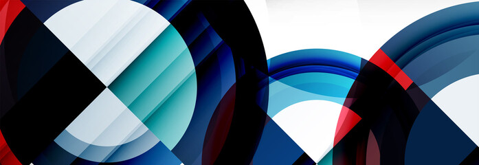 Obraz premium Round shapes, triangles and circles. Modern abstract background