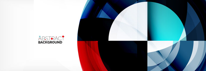 Obraz premium Round shapes, triangles and circles. Modern abstract background