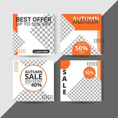 t of Editable minimal square social media banner template. Suitable modern designs for social media post and web internet ads. Vector illustration Social media post template