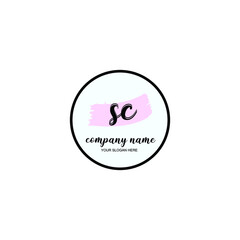 S Initial handwriting logo template vector