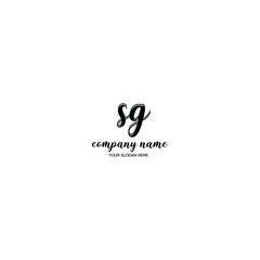 SG Initial handwriting logo template vector