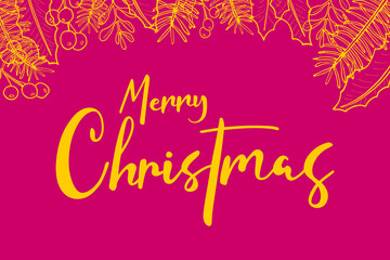 Merry Christmas hand lettering calligraphy text