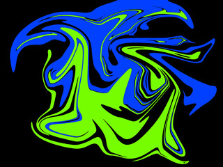 blue and green abstract watercolor luxury pattern fluid liquid color on black.