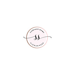 SS Initial handwriting logo template vector