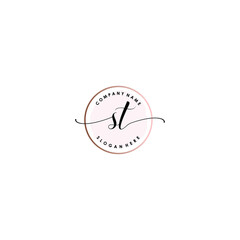 ST Initial handwriting logo template vector