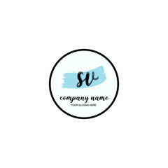 SV Initial handwriting logo template vector