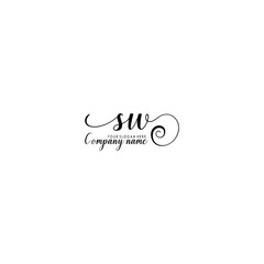 SW Initial handwriting logo template vector