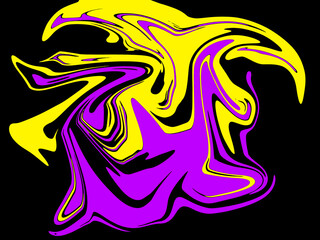 abstract light purple and yellow watercolor luxury pattern fluid liquid color on black.