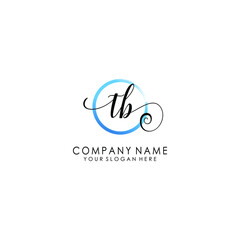 Fototapeta premium TB Initial handwriting logo template vector 