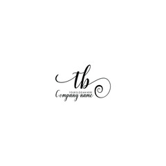 TB Initial handwriting logo template vector

