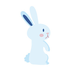 mid autumn cute rabbit back flat style icon