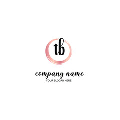 TB Initial handwriting logo template vector
