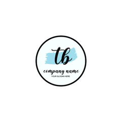 TB Initial handwriting logo template vector
