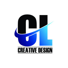 Letter CL simple logo design vector