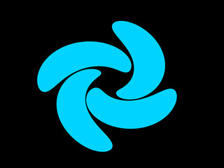 Fototapeta premium light blue abstract circular watercolor pattern luxury fluid liquid color ink on black.