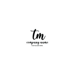 TM Initial handwriting logo template vector