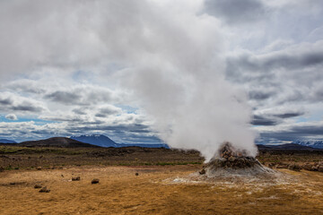Namafjall, an area of volcanic hot springs in Myvatn Area, Iceland.