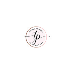 TP Initial handwriting logo template vector
