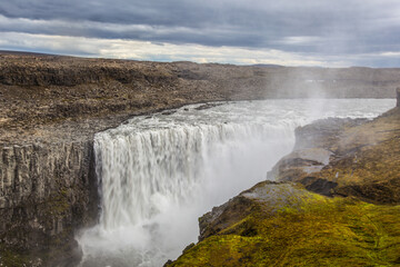 Dettifoss, the largest waterfall in Europe, at the north part of Iceland.