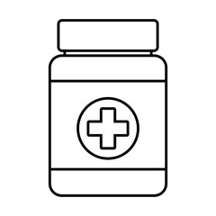 Fototapeta premium bottle of medicine drugs line style icon