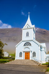 Fototapeta na wymiar Seydisfjordur, a small town at the northeast part of Iceland.