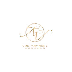 TT Initial handwriting logo template vector
