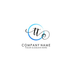 TT Initial handwriting logo template vector
