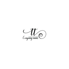 TT Initial handwriting logo template vector
