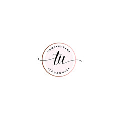 TU Initial handwriting logo template vector
