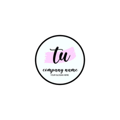 TU Initial handwriting logo template vector
