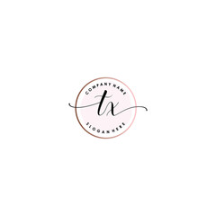 TX Initial handwriting logo template vector

