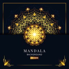 elegant gold mandala background design in arabesque style