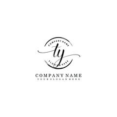 T Initial handwriting logo template vector
