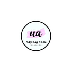 UA Initial handwriting logo template vector

