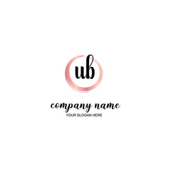 UB Initial handwriting logo template vector

