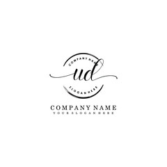 UD Initial handwriting logo template vector
