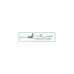 UD Initial handwriting logo template vector
