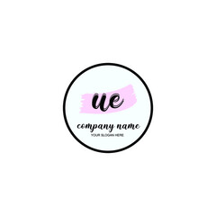 UE Initial handwriting logo template vector
