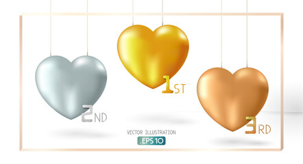 The rank of your love that can place any pictures on the hearts for arrange  EPS 10 