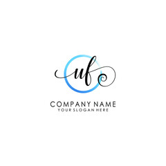 UF Initial handwriting logo template vector
