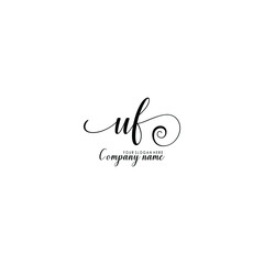 UF Initial handwriting logo template vector
