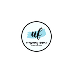 UF Initial handwriting logo template vector
