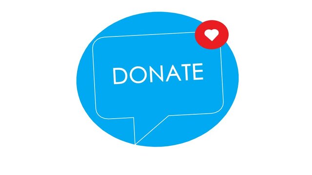Donate button icon. donation button. donate Icon. International charity day. donate now. Donate, social animation	