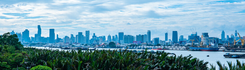 Fototapeta na wymiar Landscape of Thailand port at Bangkok Thailand