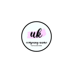 UK Initial handwriting logo template vector
