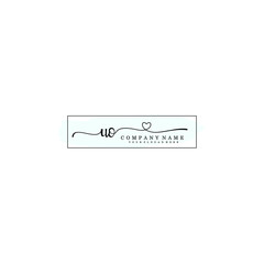 UO Initial handwriting logo template vector