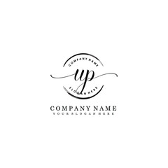 UP Initial handwriting logo template vector