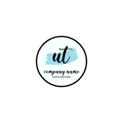UT Initial handwriting logo template vector