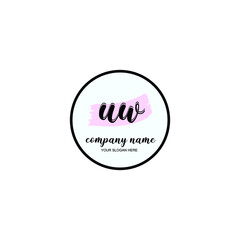UW Initial handwriting logo template vector
