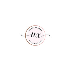 UX Initial handwriting logo template vector